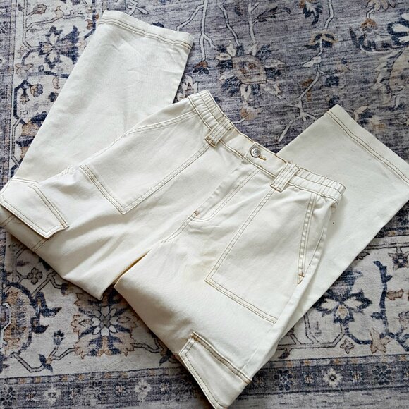 NWOT! MADDEN NYC Cream CARGO PANTS SZ M - Picture 5 of 5